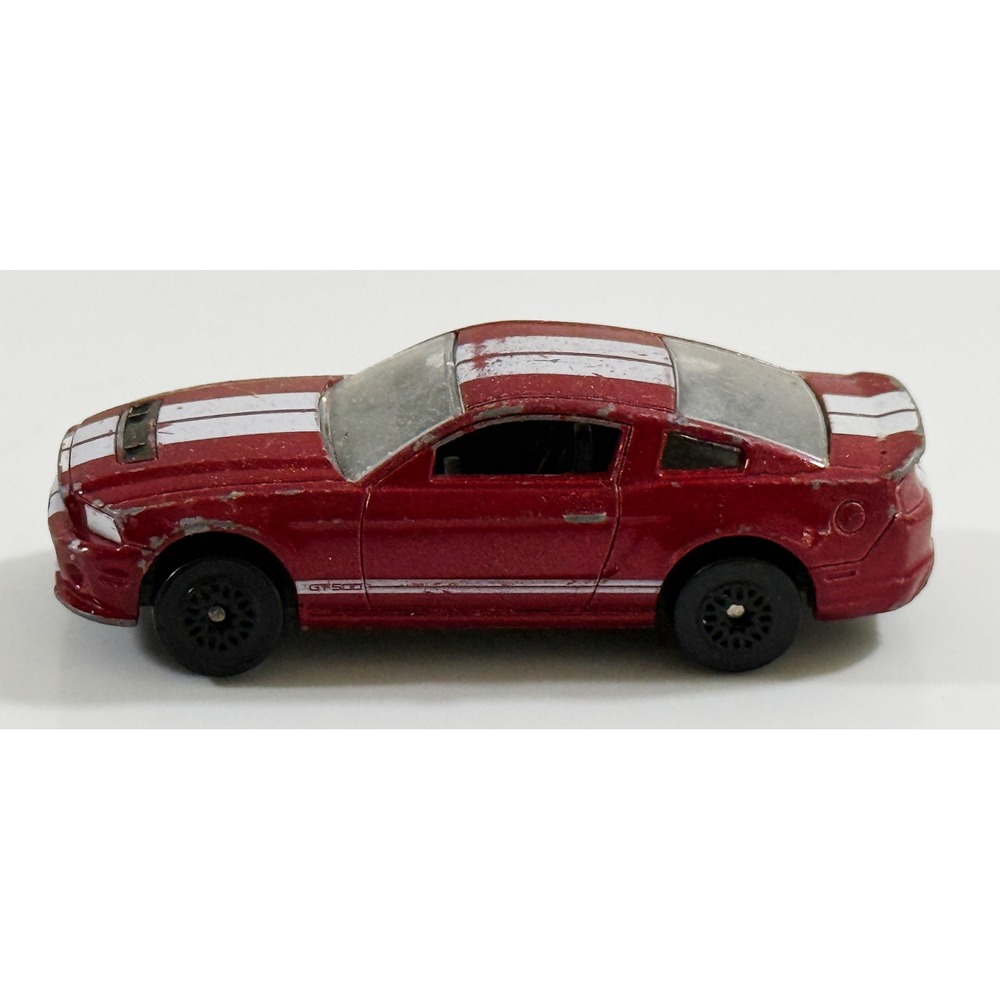 Shelby GT500 Diecast Toy Car Kids 1:64 Red White Racing Stripes Muscle Car